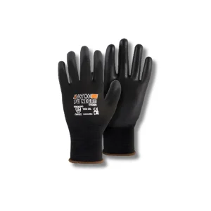 guante tejido nylon pu negro pu2101n talla l/9 atox