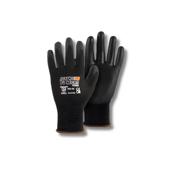 guante tejido nylon pu negro pu2101n talla l/9 atox